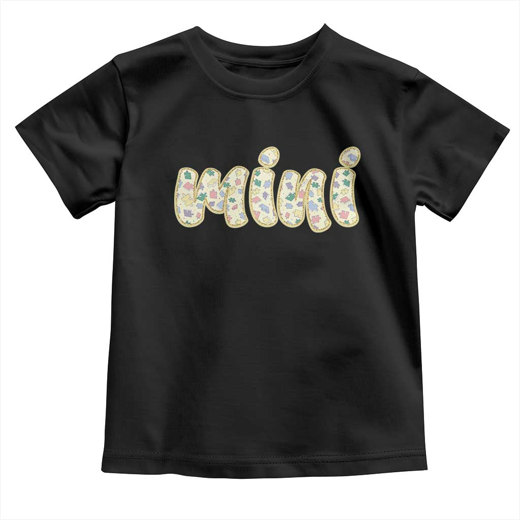 Autism Mini Toddler T Shirt Autism Awareness Mental Health Puzzle Glitter Print