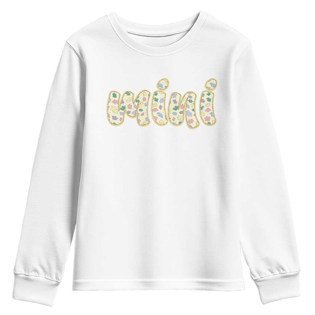 Autism Mini Youth Sweatshirt Autism Awareness Mental Health Puzzle Glitter Print