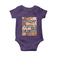 Celebrate Minds Of All Kinds Baby Onesie Autism Awareness Inspirational Quote Flowers