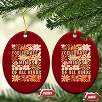 Celebrate Minds Of All Kinds Ceramic Ornament Autism Awareness Inspirational Quote Flowers