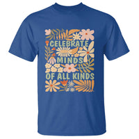 Celebrate Minds Of All Kinds T Shirt Autism Awareness Inspirational Quote Flowers