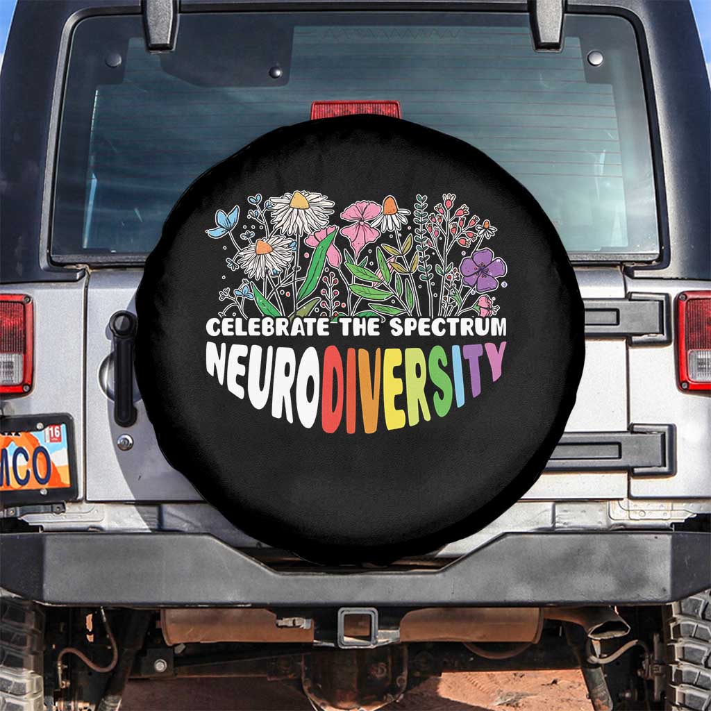 Celebrate The Spectrum Neurodiversity Spare Tire Cover Flower Autism Awareness ASD ADHD