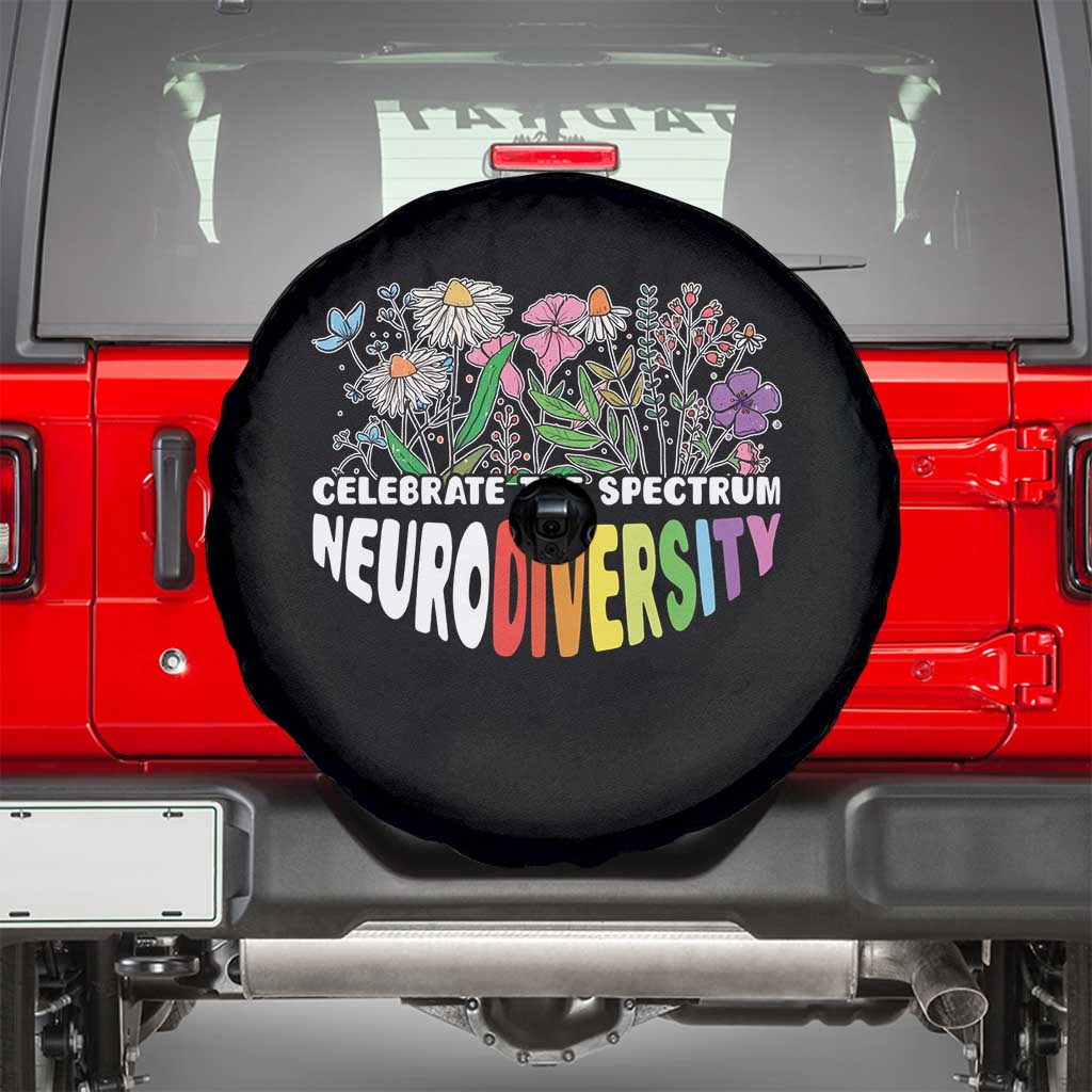Celebrate The Spectrum Neurodiversity Spare Tire Cover Flower Autism Awareness ASD ADHD