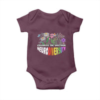 Celebrate The Spectrum Neurodiversity Baby Onesie Flower Autism Awareness ASD ADHD