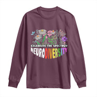 Celebrate The Spectrum Neurodiversity Long Sleeve Shirt Flower Autism Awareness ASD ADHD