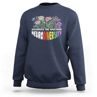 Celebrate The Spectrum Neurodiversity Sweatshirt Flower Autism Awareness ASD ADHD