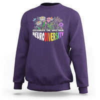 Celebrate The Spectrum Neurodiversity Sweatshirt Flower Autism Awareness ASD ADHD