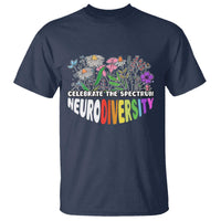 Celebrate The Spectrum Neurodiversity T Shirt Flower Autism Awareness ASD ADHD