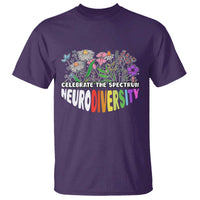 Celebrate The Spectrum Neurodiversity T Shirt Flower Autism Awareness ASD ADHD