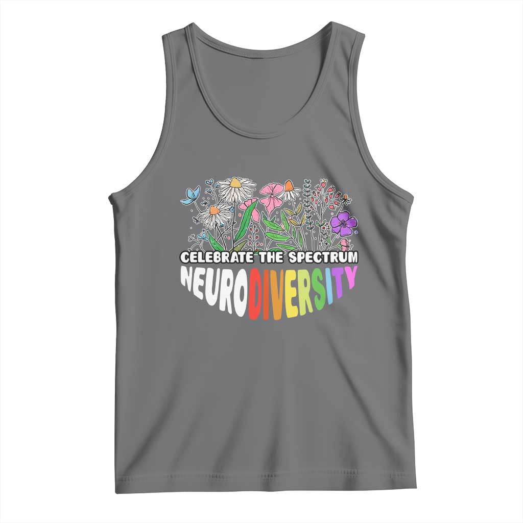 Celebrate The Spectrum Neurodiversity Tank Top Flower Autism Awareness ASD ADHD