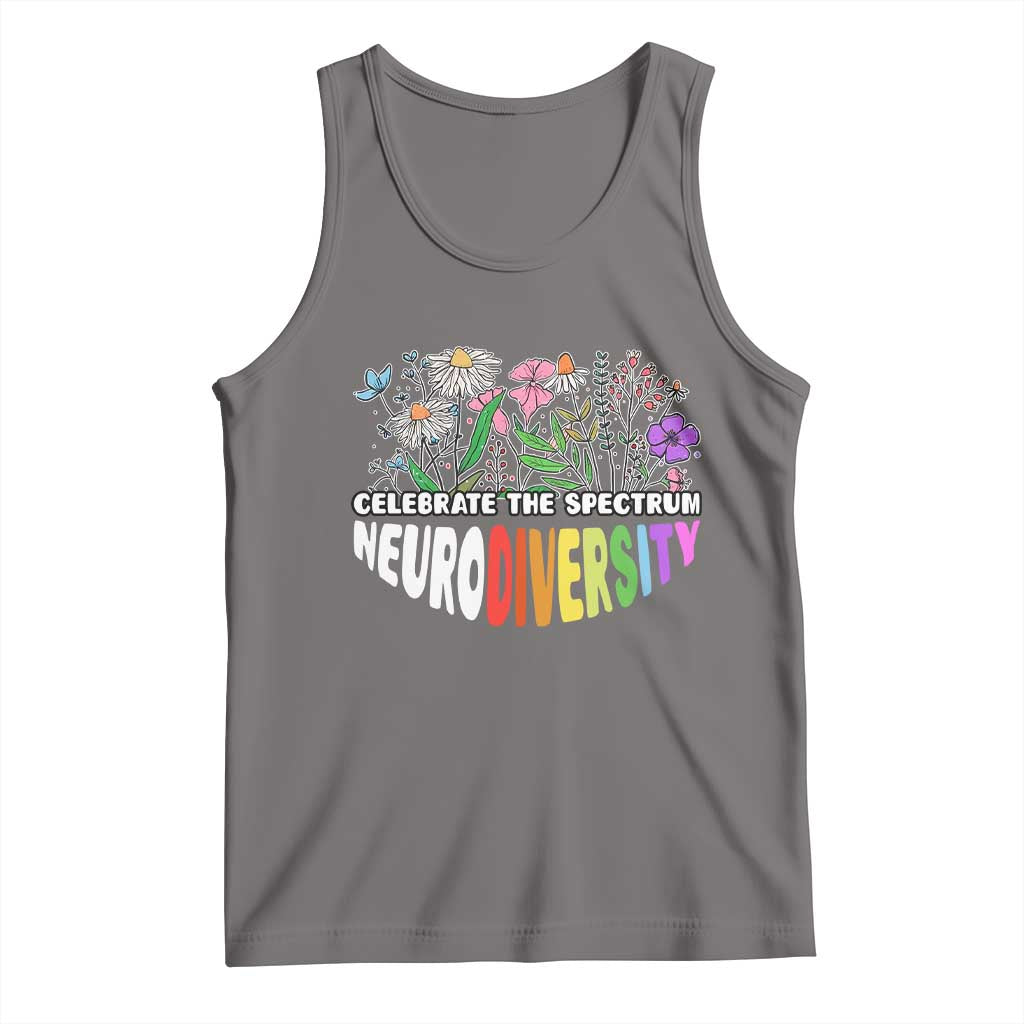 Celebrate The Spectrum Neurodiversity Tank Top Flower Autism Awareness ASD ADHD