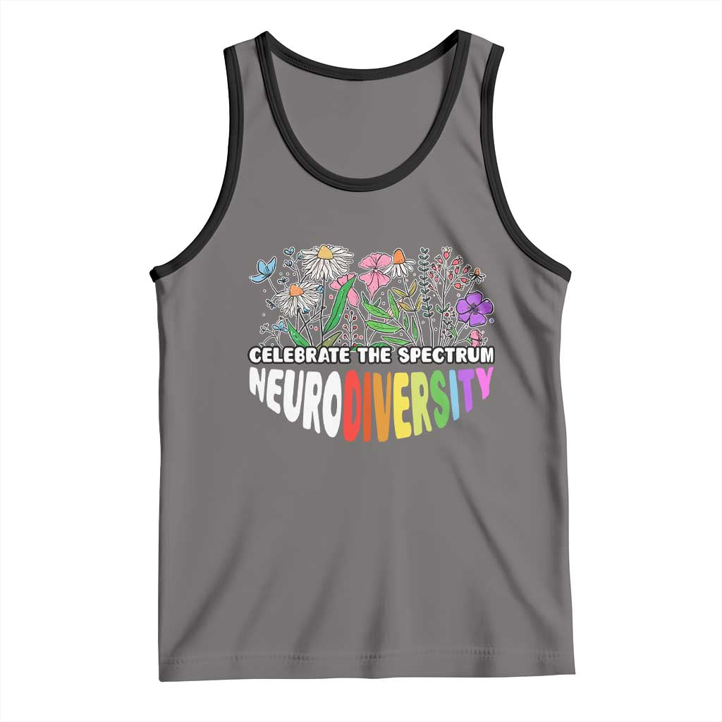 Celebrate The Spectrum Neurodiversity Tank Top Flower Autism Awareness ASD ADHD