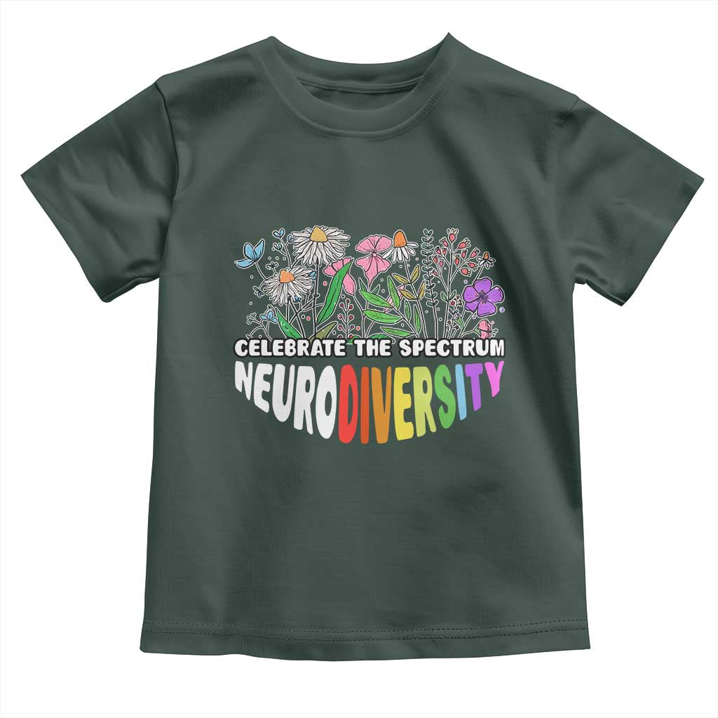 Celebrate The Spectrum Neurodiversity Toddler T Shirt Flower Autism Awareness ASD ADHD