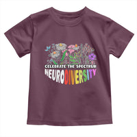 Celebrate The Spectrum Neurodiversity Toddler T Shirt Flower Autism Awareness ASD ADHD