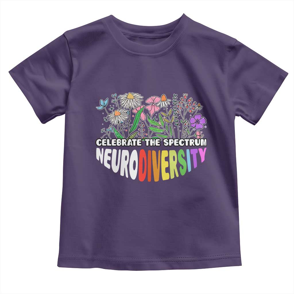 Celebrate The Spectrum Neurodiversity Toddler T Shirt Flower Autism Awareness ASD ADHD