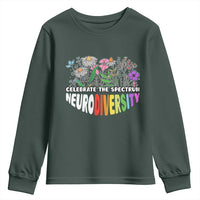 Celebrate The Spectrum Neurodiversity Youth Sweatshirt Flower Autism Awareness ASD ADHD