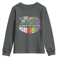 Celebrate The Spectrum Neurodiversity Youth Sweatshirt Flower Autism Awareness ASD ADHD