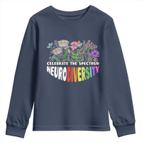 Celebrate The Spectrum Neurodiversity Youth Sweatshirt Flower Autism Awareness ASD ADHD