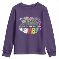 Celebrate The Spectrum Neurodiversity Youth Sweatshirt Flower Autism Awareness ASD ADHD