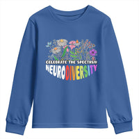 Celebrate The Spectrum Neurodiversity Youth Sweatshirt Flower Autism Awareness ASD ADHD