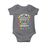 I Don't Speak Much Because I'm Brilliant And I'm Busy Thinking Baby Onesie Autism Awareness Puzzle