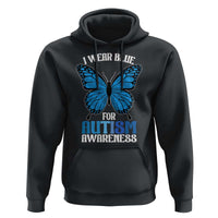 I Wear Blue For Autism Awareness Hoodie Blue Butterfly Puzzle Pieces