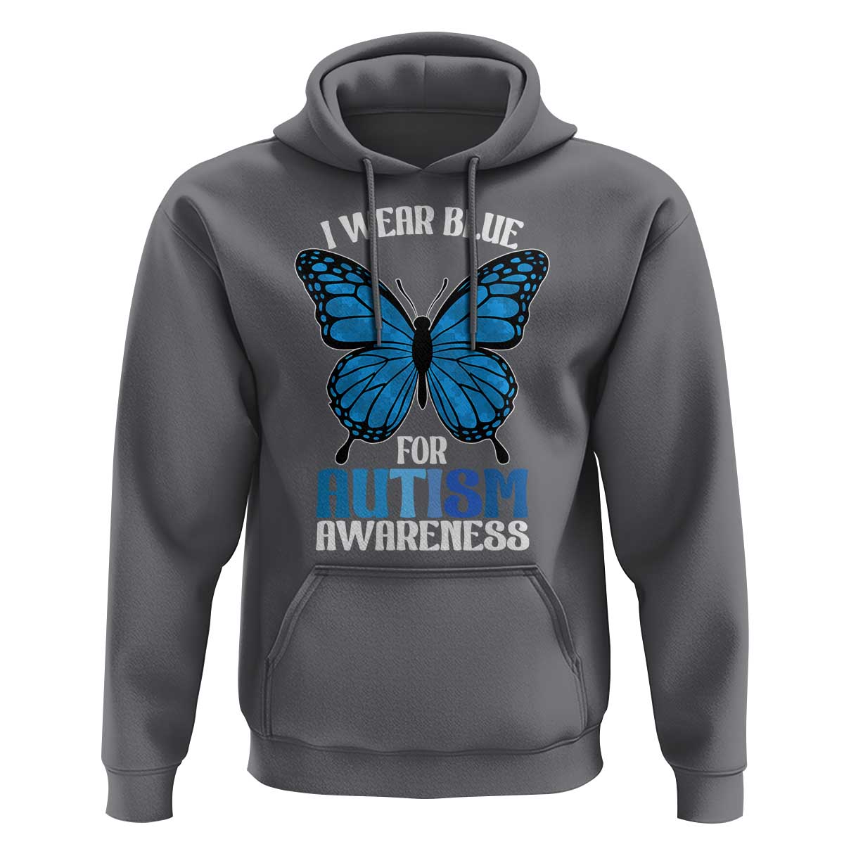 I Wear Blue For Autism Awareness Hoodie Blue Butterfly Puzzle Pieces