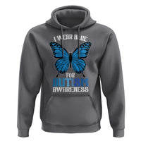 I Wear Blue For Autism Awareness Hoodie Blue Butterfly Puzzle Pieces
