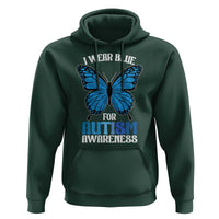 I Wear Blue For Autism Awareness Hoodie Blue Butterfly Puzzle Pieces