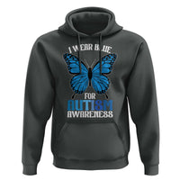 I Wear Blue For Autism Awareness Hoodie Blue Butterfly Puzzle Pieces