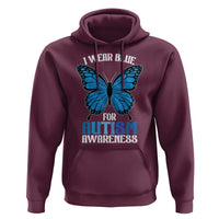 I Wear Blue For Autism Awareness Hoodie Blue Butterfly Puzzle Pieces