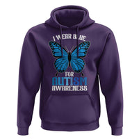 I Wear Blue For Autism Awareness Hoodie Blue Butterfly Puzzle Pieces
