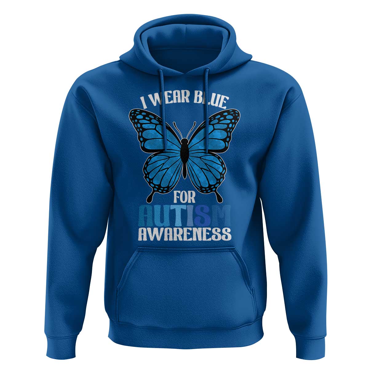 I Wear Blue For Autism Awareness Hoodie Blue Butterfly Puzzle Pieces