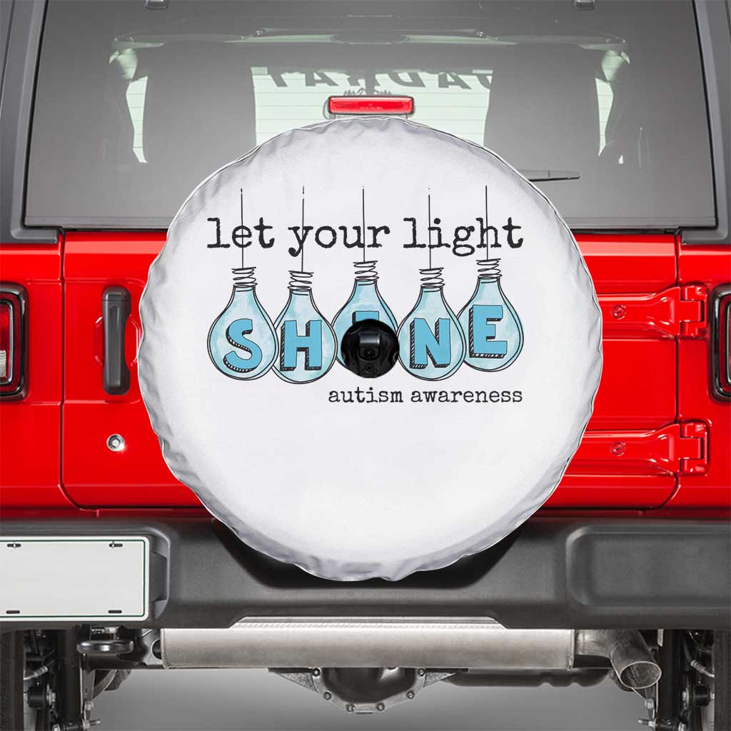 Let Your Light Shine Autism Awareness Spare Tire Cover Light Bulb Autism Acceptance