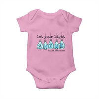 Let Your Light Shine Autism Awareness Baby Onesie Light Bulb Autism Acceptance