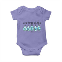Let Your Light Shine Autism Awareness Baby Onesie Light Bulb Autism Acceptance