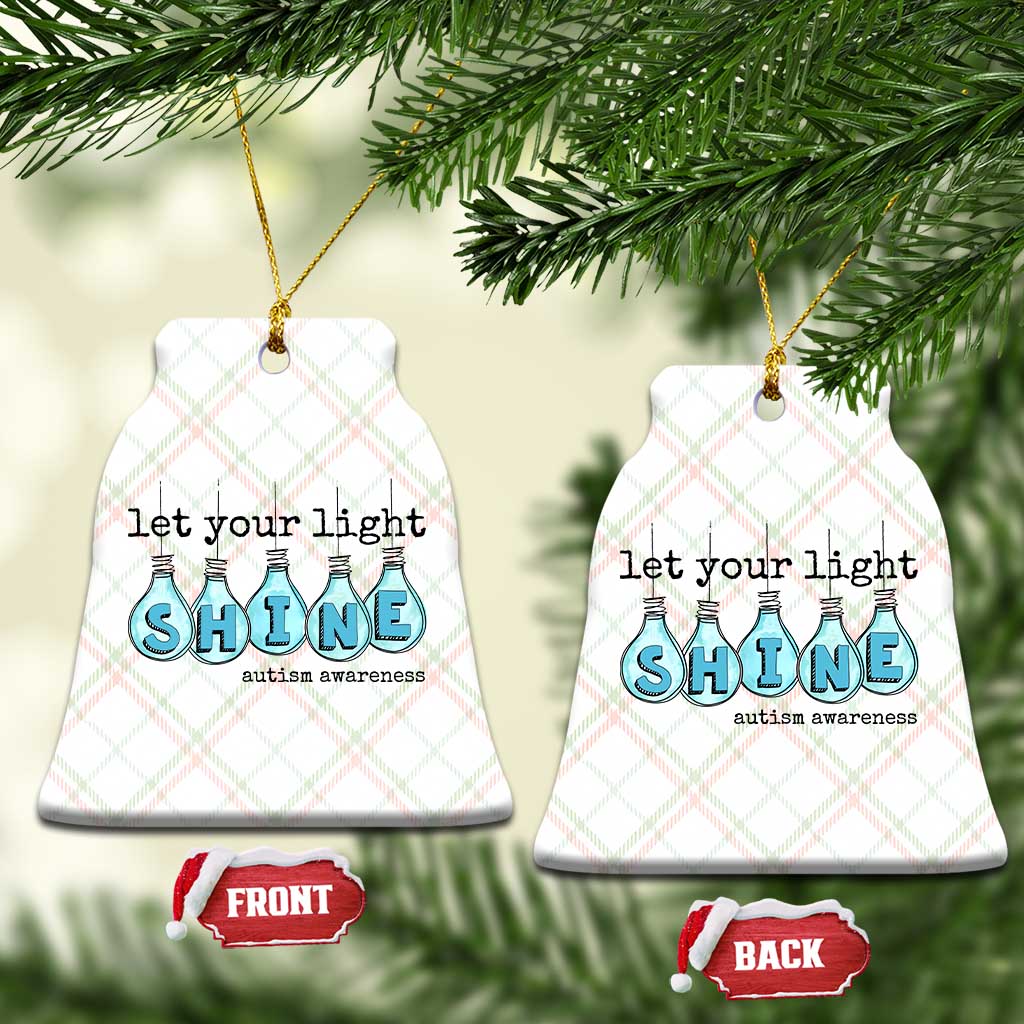 Let Your Light Shine Autism Awareness Ceramic Ornament Light Bulb Autism Acceptance
