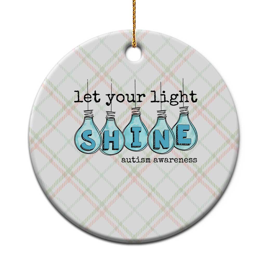 Let Your Light Shine Autism Awareness Ceramic Ornament Light Bulb Autism Acceptance