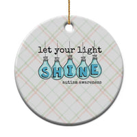 Let Your Light Shine Autism Awareness Ceramic Ornament Light Bulb Autism Acceptance