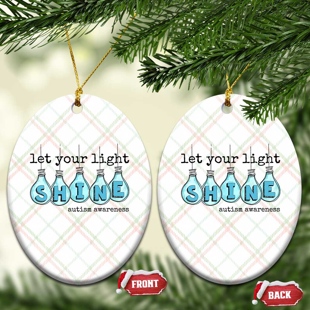 Let Your Light Shine Autism Awareness Ceramic Ornament Light Bulb Autism Acceptance
