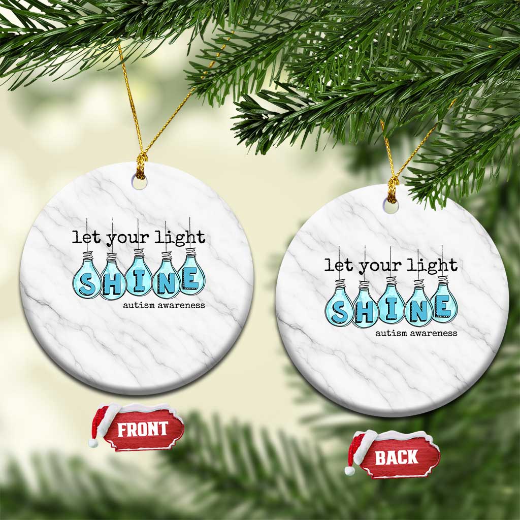 Let Your Light Shine Autism Awareness Ceramic Ornament Light Bulb Autism Acceptance