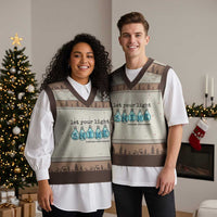 Let Your Light Shine Autism Awareness V-Neck Knit Sweater Vest Light Bulb Autism Acceptance