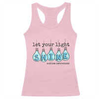 Let Your Light Shine Autism Awareness Racerback Tank Top Light Bulb Autism Acceptance