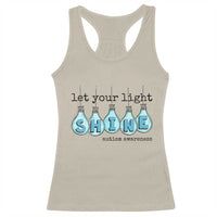 Let Your Light Shine Autism Awareness Racerback Tank Top Light Bulb Autism Acceptance