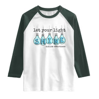 Let Your Light Shine Autism Awareness Raglan Shirt Light Bulb Autism Acceptance