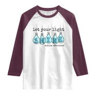 Let Your Light Shine Autism Awareness Raglan Shirt Light Bulb Autism Acceptance