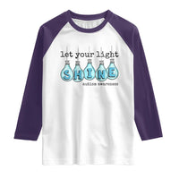 Let Your Light Shine Autism Awareness Raglan Shirt Light Bulb Autism Acceptance