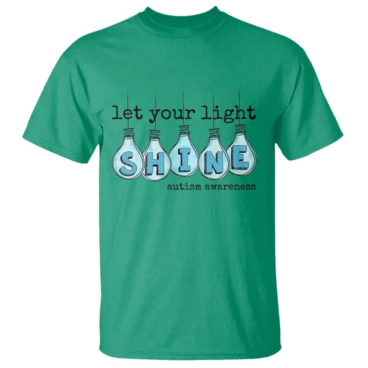 Let Your Light Shine Autism Awareness T Shirt Light Bulb Autism Acceptance