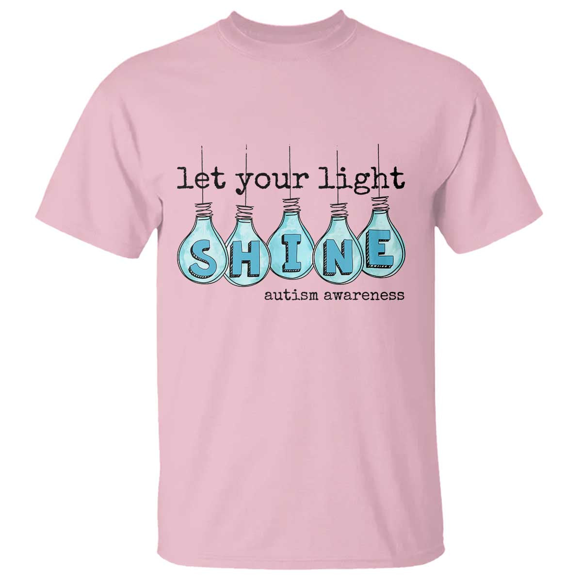 Let Your Light Shine Autism Awareness T Shirt Light Bulb Autism Acceptance