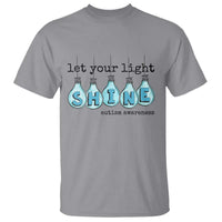 Let Your Light Shine Autism Awareness T Shirt Light Bulb Autism Acceptance